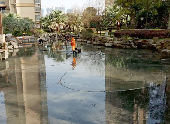 博山景观池淤泥清理